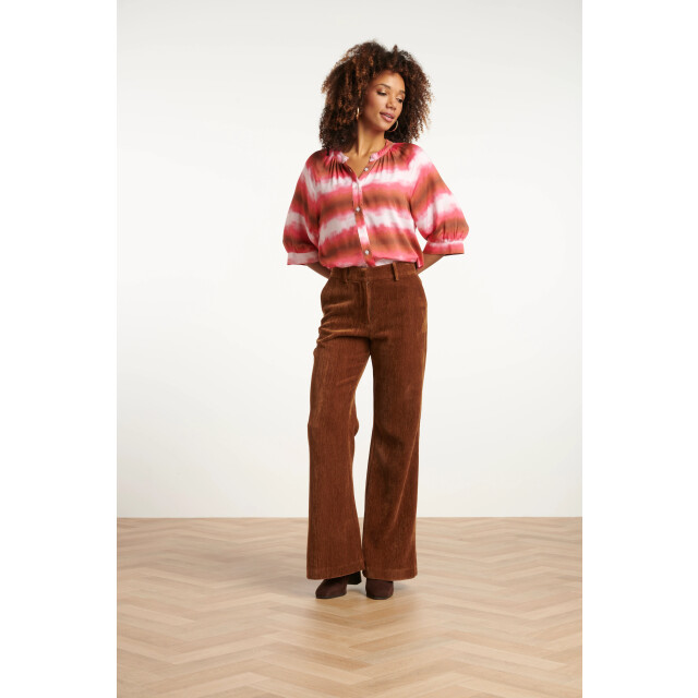 Smashed Lemon Retro chic bruine flared broek | 25648-775-4XL large Smashed Lemon Retro chic bruine flared broek | 25648-775-4XL large