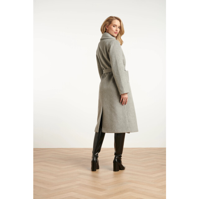 Smashed Lemon Lange uni jas met ceintuur | 25555-925-4XL large