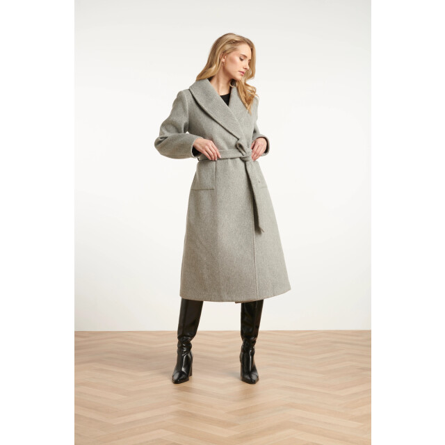 Smashed Lemon Lange uni jas met ceintuur | 25555-925-4XL large