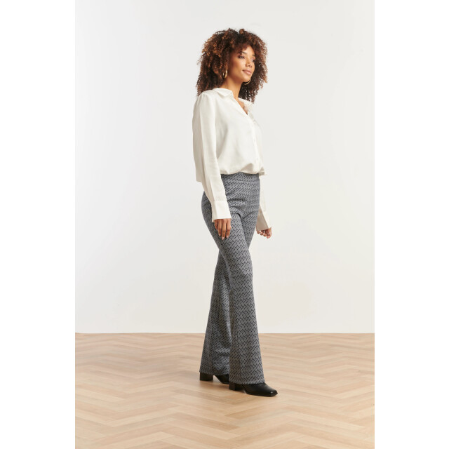 Smashed Lemon Navy en witte geometrische broek | 25640-009-XS large Smashed Lemon Navy en witte geometrische broek | 25640-009-XS large