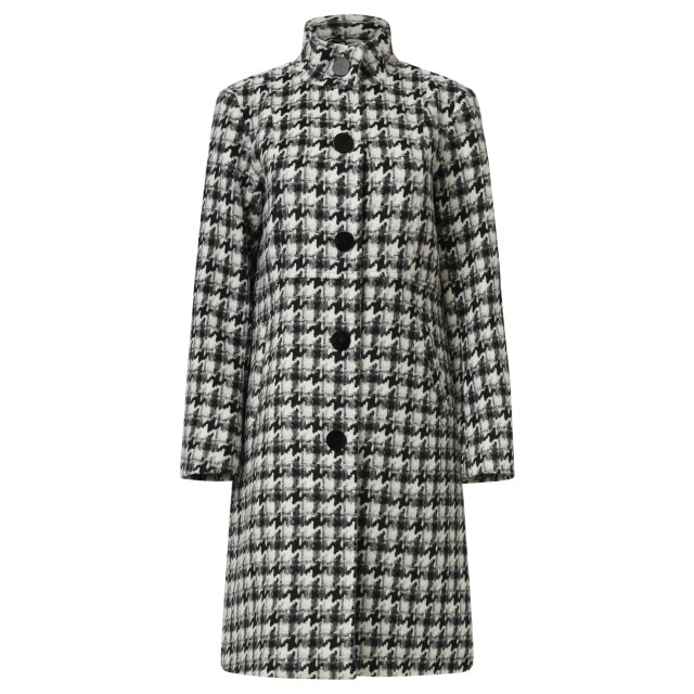 Smashed Lemon Houndstooth jas met hoge hals in zwart en off-white | 8720331373599 large