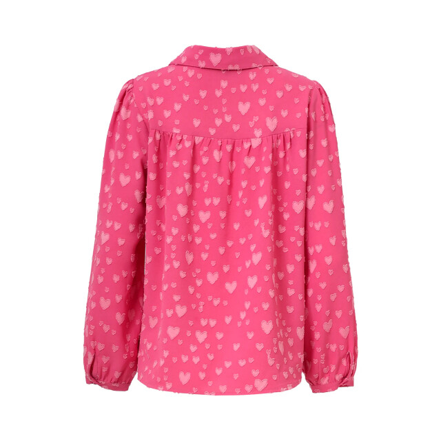 Smashed Lemon Damesblouse met hartjesmotief lange pofmouwen | 8720331381891 large