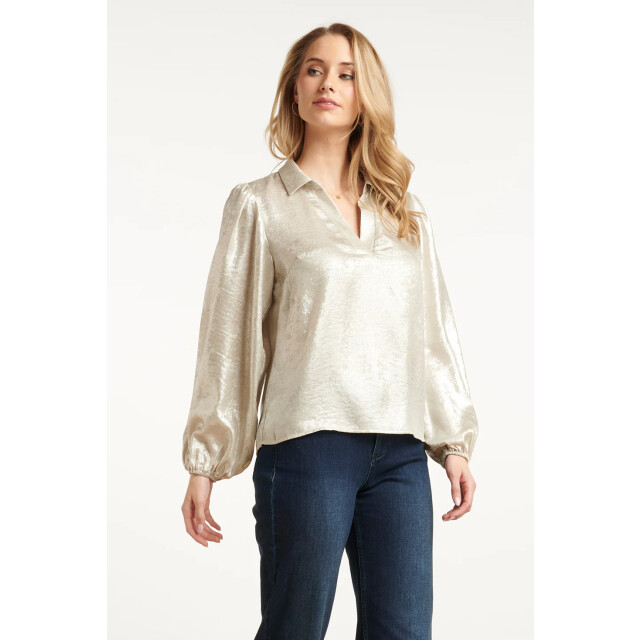 Smashed Lemon Damesglanzende top met trendy losvallende p... | 8720331383680 large
