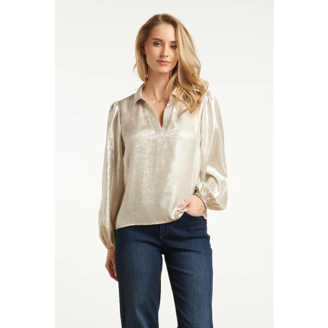 Smashed Lemon Damesglanzende top met trendy losvallende p... | 8720331383680 large