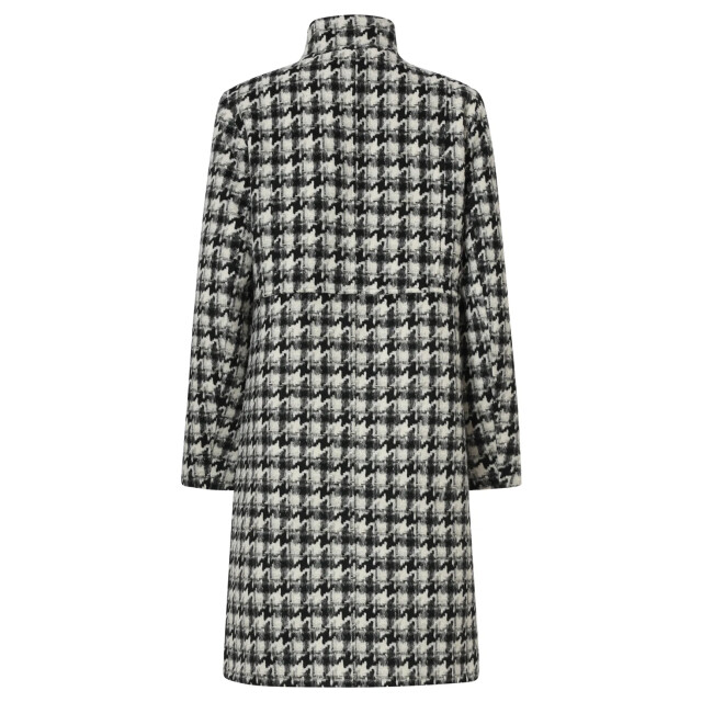 Smashed Lemon Houndstooth jas met hoge hals in zwart en off-white | 8720331373599 large