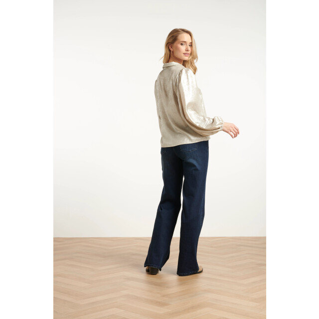 Smashed Lemon Damesglanzende top met trendy losvallende p... | 8720331383680 large