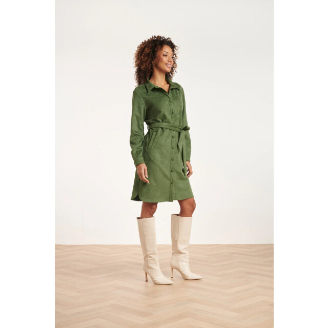 Smashed Lemon 24595 leger suède overhemdjurk | 24595-550-XXL large