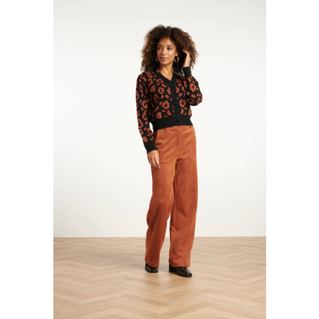 Smashed Lemon Dierenprint vest zwart en cognac | 8720331372332 large