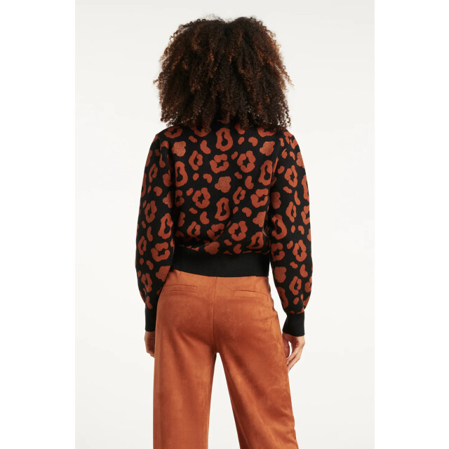 Smashed Lemon Dierenprint vest zwart en cognac | 8720331372332 large