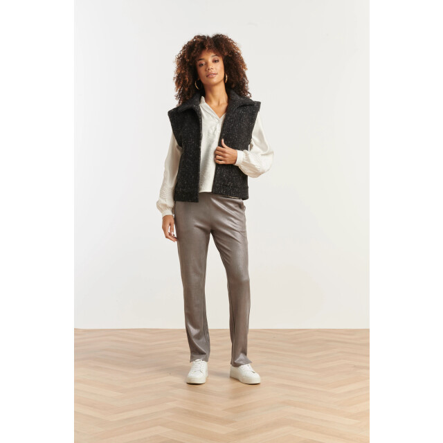 Smashed Lemon Damesbouclé gilet met kraag | 25551-999-4XL large Smashed Lemon Damesbouclé gilet met kraag | 25551-999-4XL large