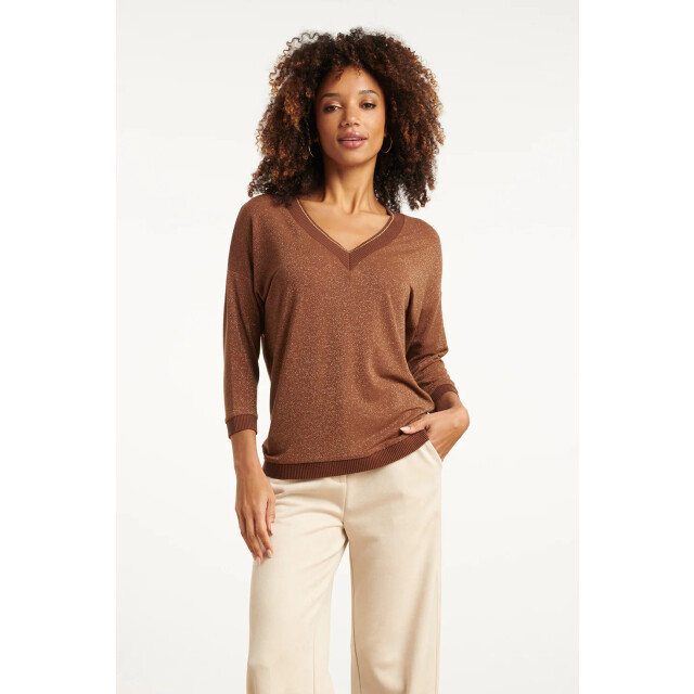 Smashed Lemon Damesmet lurex losvallende top | 8720331388388 large