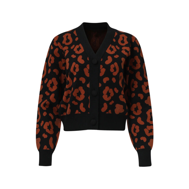 Smashed Lemon Dierenprint vest zwart en cognac | 8720331372332 large
