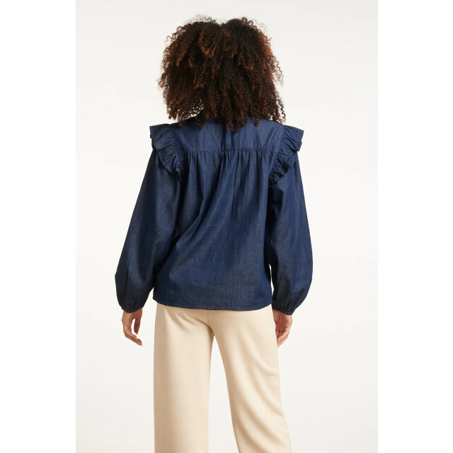 Smashed Lemon Denim top in donkerblauw | 8720331390879 large