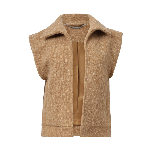 Smashed Lemon Damesbouclé gilet met kraag | 25551-735-4XL large Smashed Lemon Damesbouclé gilet met kraag | 25551-735-4XL large