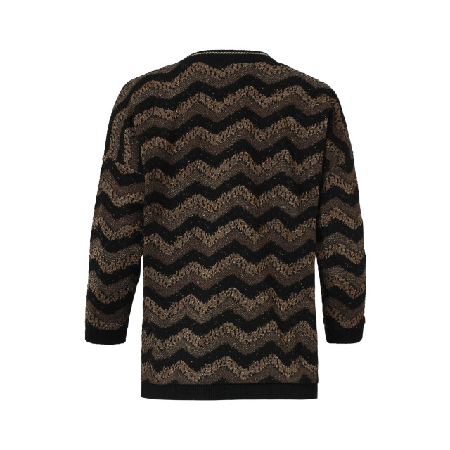 Smashed Lemon Zig-zag top met zwart en goud lurex | 8720331388722 large