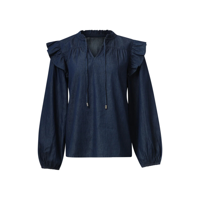 Smashed Lemon Denim top in donkerblauw | 8720331390879 large