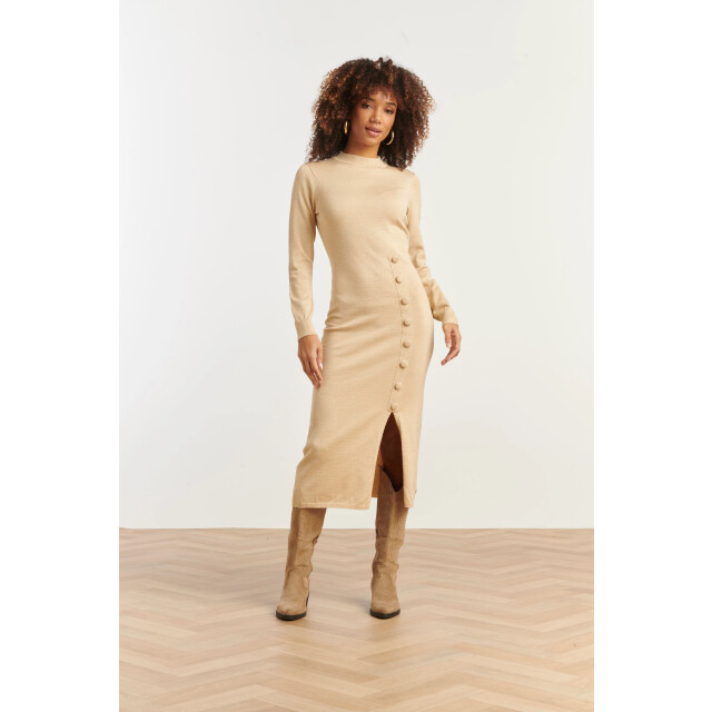 Smashed Lemon Damesgebreide jurk met lurex | 25503-720-4XL large Smashed Lemon Damesgebreide jurk met lurex | 25503-720-4XL large
