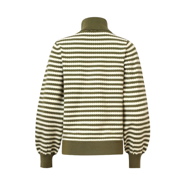 Smashed Lemon Gebreide damestop met hoge col pofmouwen | 8720331371267 large