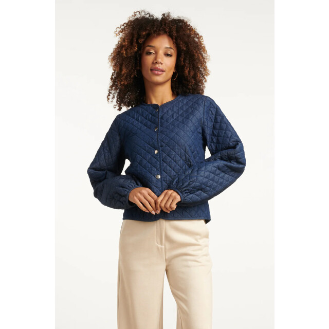 Smashed Lemon Jeansjack van donkerblauw denim | 25699-880-4XL large