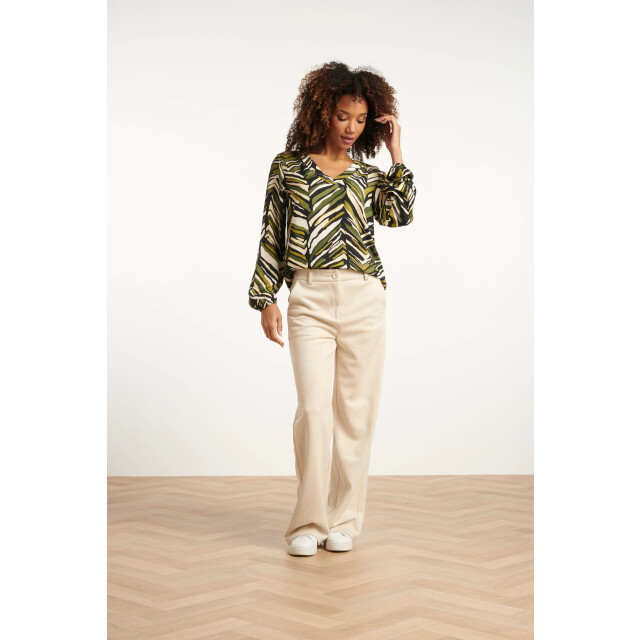 Smashed Lemon Zig-zag top in army groen tinten | 8720331389286 large