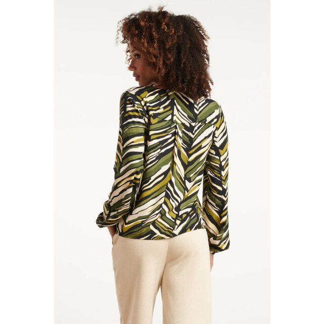 Smashed Lemon Zig-zag top in army groen tinten | 8720331389286 large