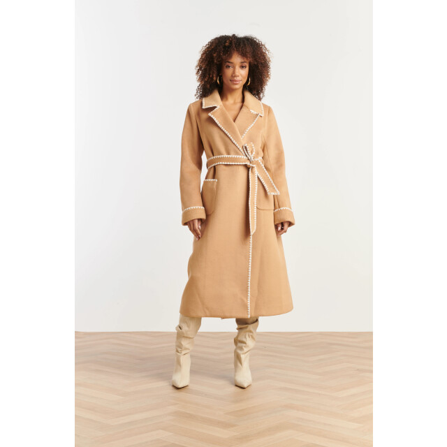 Smashed Lemon Lange jas met contraststiksel | 25547-735-4XL large