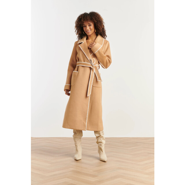 Smashed Lemon Lange jas met contraststiksel | 25547-735-4XL large