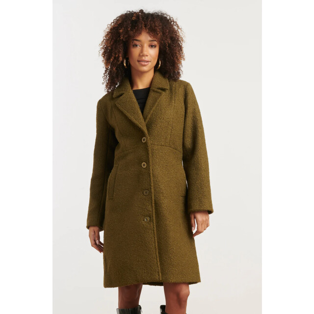 Smashed Lemon Bouclé jas met parelmoerknopen | 8720331374510 large