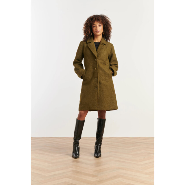 Smashed Lemon Bouclé jas met parelmoerknopen | 8720331374510 large