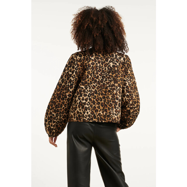 Smashed Lemon Kort zwart en bruin cheetah print damesjack | 25727-999-775 large
