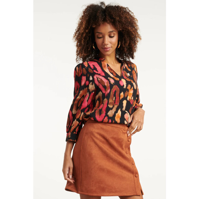 Smashed Lemon Roze en zwart dierenprint top | 8720331388883 large