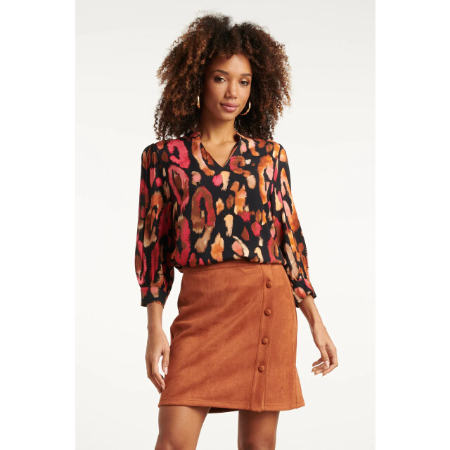 Smashed Lemon Roze en zwart dierenprint top | 8720331388883 large