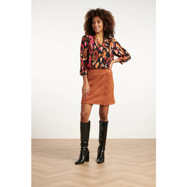 Smashed Lemon Roze en zwart dierenprint top | 8720331388883 large