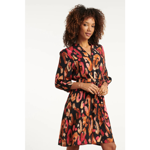 Smashed Lemon Roze en zwart dierenprint jurk | 25677-999-998 large Smashed Lemon Roze en zwart dierenprint jurk | 25677-999-998 large