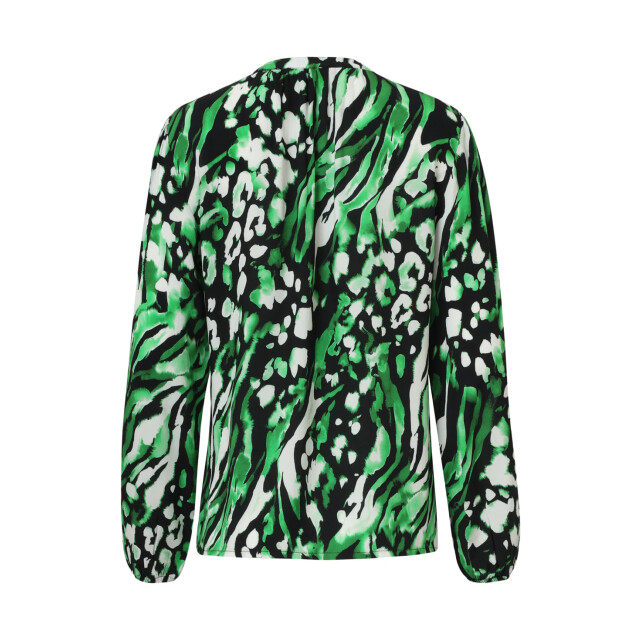 Smashed Lemon Groen en zwart dierenprint top met v-hals | 8720331389019 large