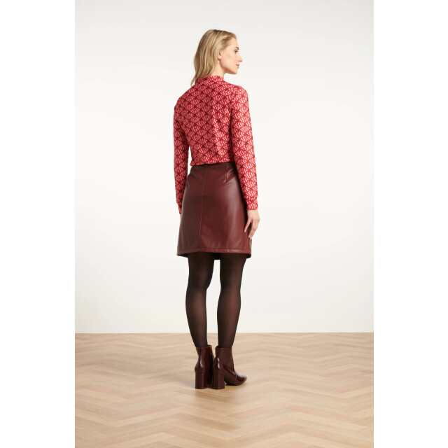 Smashed Lemon Stretchstof lippenprint top in rood en roze | 8720331377856 large