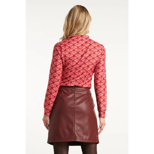 Smashed Lemon Stretchstof lippenprint top in rood en roze | 8720331377856 large