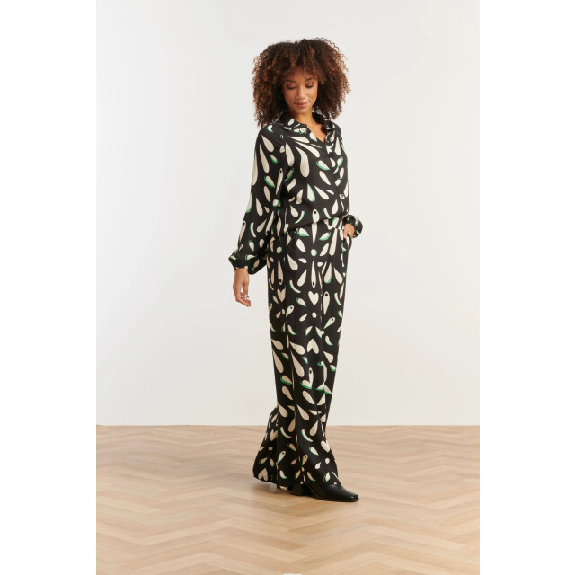 Smashed Lemon Ornament geprint broek in zwart off white en groen details | 25595-999-998 large Smashed Lemon Ornament geprint broek in zwart off white en groen details | 25595-999-998 large