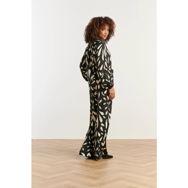 Smashed Lemon Ornament geprint broek in zwart off white en groen details | 25595-999-998 large Smashed Lemon Ornament geprint broek in zwart off white en groen details | 25595-999-998 large