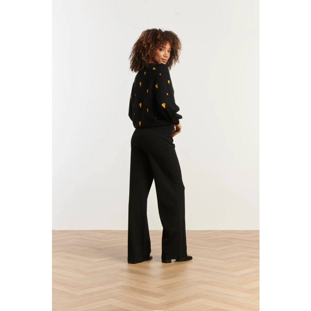 Smashed Lemon Haartjes knit top zwart met goud | 8720331371953 large