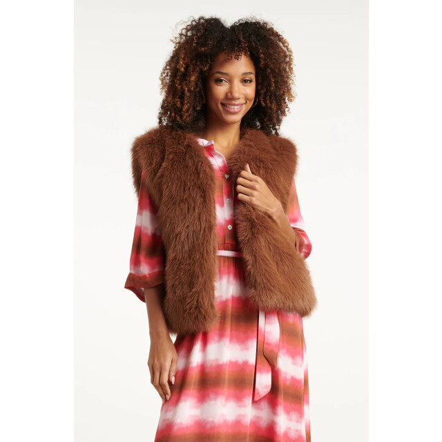 Smashed Lemon Bruin faux fur gilet | 25621-775-4XL large Smashed Lemon Bruin faux fur gilet | 25621-775-4XL large
