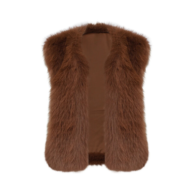 Smashed Lemon Bruin faux fur gilet | 25621-775-4XL large Smashed Lemon Bruin faux fur gilet | 25621-775-4XL large