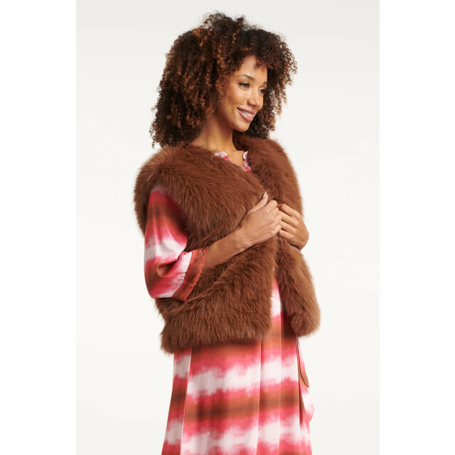 Smashed Lemon Bruin faux fur gilet | 25621-775-4XL large Smashed Lemon Bruin faux fur gilet | 25621-775-4XL large