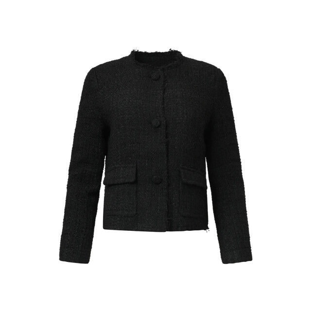 Smashed Lemon Zwart tweed jasje | 25609-999-4XL large