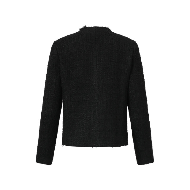 Smashed Lemon Zwart tweed jasje | 25609-999-4XL large