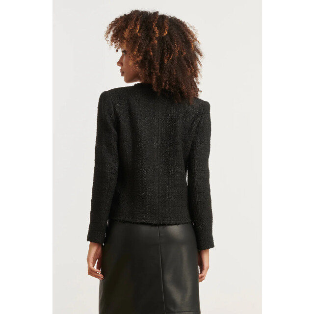 Smashed Lemon Zwart tweed jasje | 25609-999-4XL large