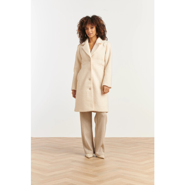 Smashed Lemon Bouclé jas met parelmoerknopen | 8720331374374 large