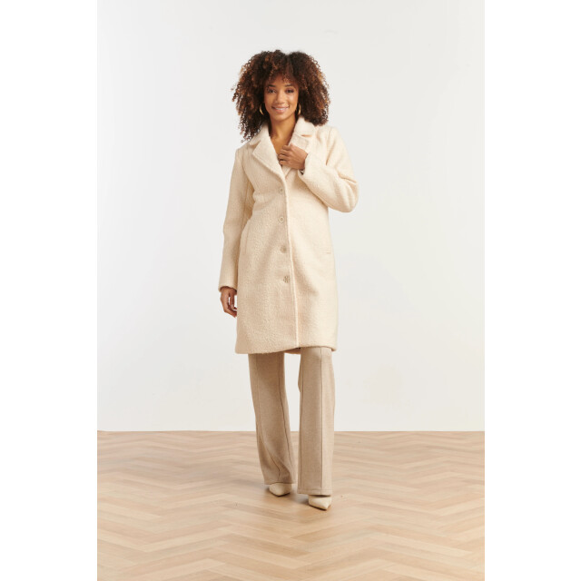 Smashed Lemon Bouclé jas met parelmoerknopen | 8720331374374 large