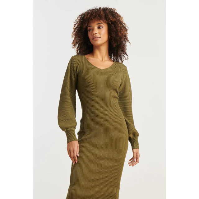 Smashed Lemon Dameslurex gebreide midi jurk | 25520-550-L large Smashed Lemon Dameslurex gebreide midi jurk | 25520-550-L large
