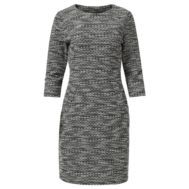 Smashed Lemon Zwart wit tweed jurk | 25608-009-L large Smashed Lemon Zwart wit tweed jurk | 25608-009-L large
